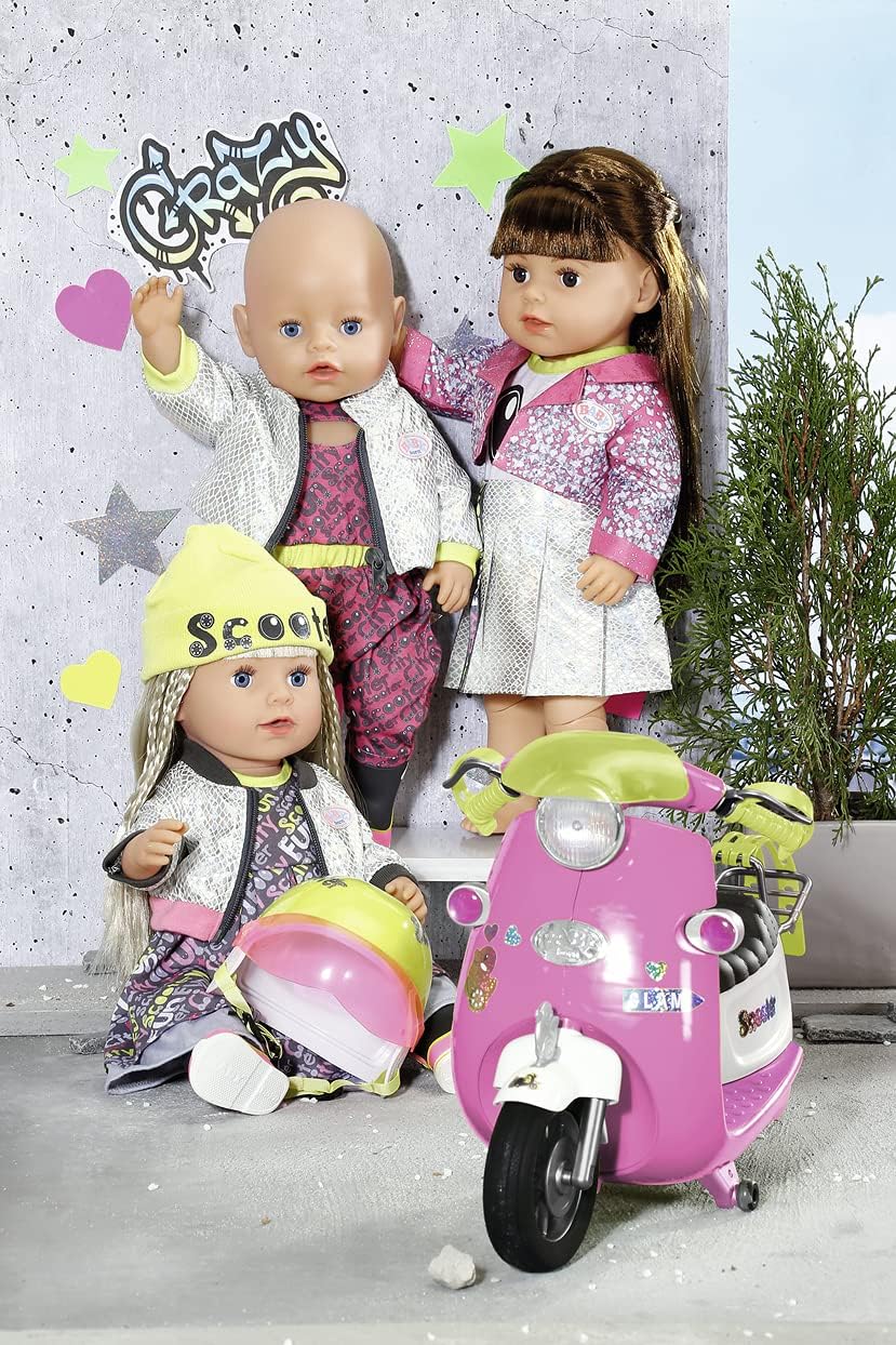 BABY born City Deluxe Scooter Combo, Puppenoutfit mit Einteiler, Jacke und Stiefeln, 830215 Zapf Cre
