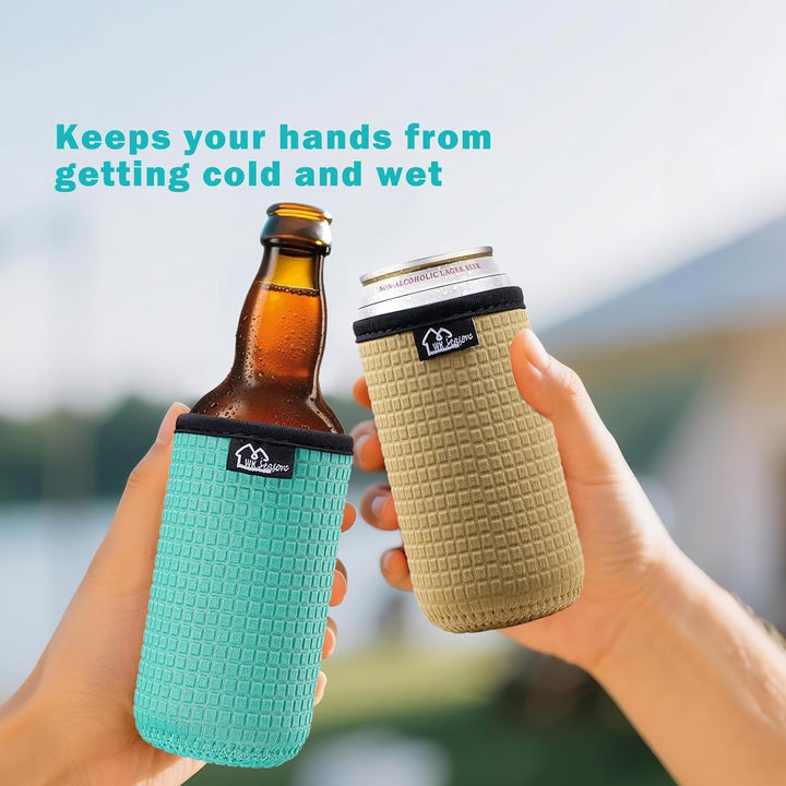 WK IEASON 12oz Slim Can Sleeves Insulators Neoprene Slim Can Covers 12OZ Beer Bottle Sleeves Coolers