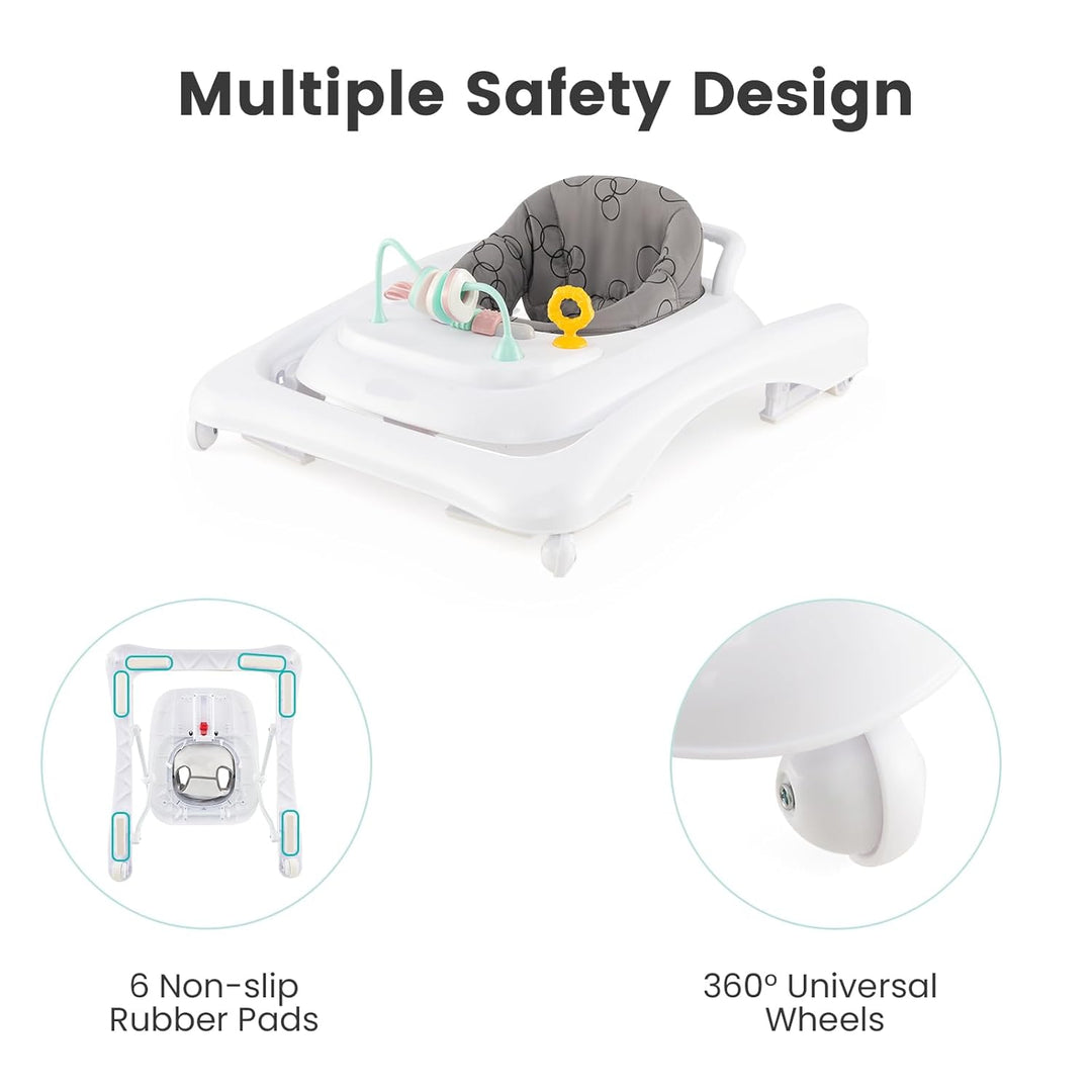 LIFEZEAL Faltbarer Lauflernhilfe Baby, Lauflernwagen mit Rädern &amp; Traktionsgriff, Sitz mit 3 verstel