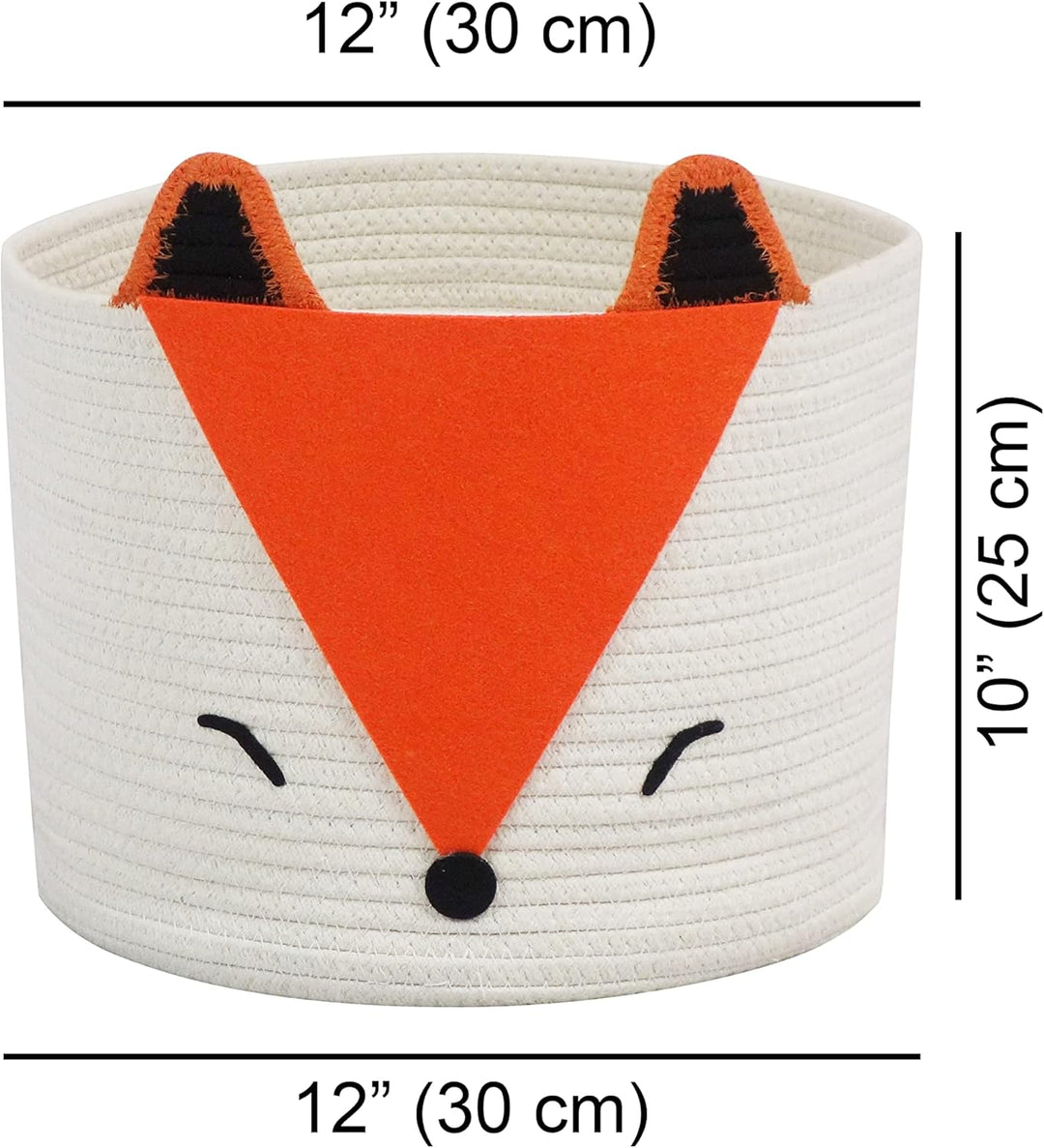 Orange Fox Aufbewahrungskorb – mittelgross, vielseitig einsetzbar für Baby-Windeln, Wäsche, Kinderzi