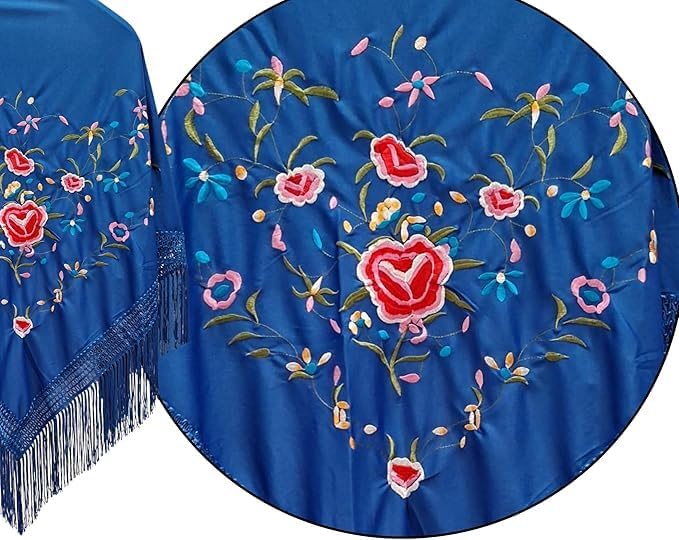 Flamingo-Set mit besticktem Schal, Kamm, Blume mit Klammer und Armband – Zubehör für Messen und Sevi
