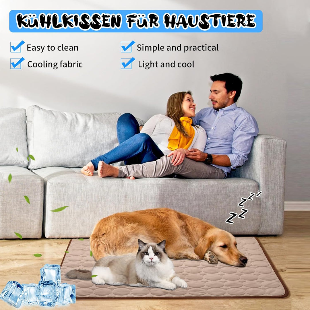 Kühlmatte Hunde, 70×55 cm Pet Cooling Mat, Kühldecke für Tiere, Abwischbar, Robust, Kühlmatte für Hu