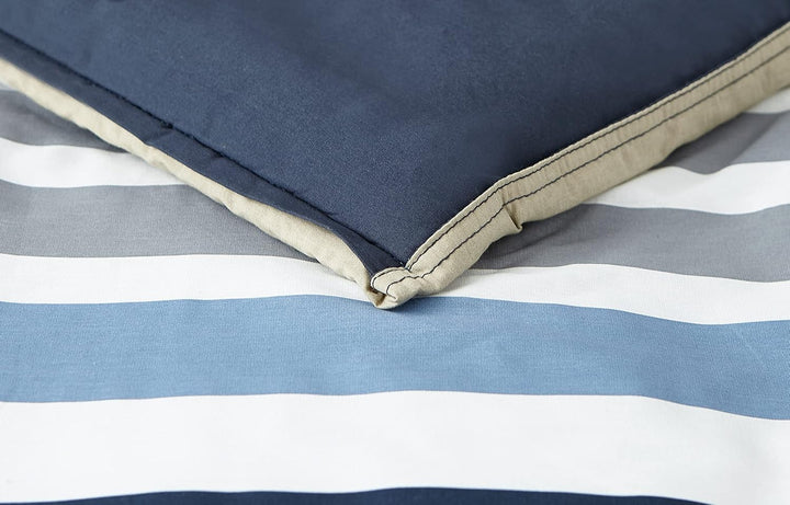 Nautica Bettwäsche-Set für Doppelbett, Baumwolle, wendbar, mit Knopfverschluss, Essentials für Schla