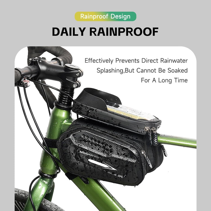 Fahrrad Rahmentasche Wasserdicht Fahrradtasche Rahmen Handytasche mit TPU Sensitivem Touchscreen für