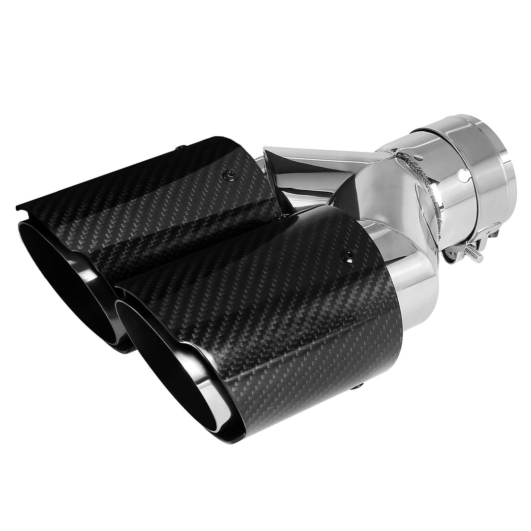 54mm Auspuffspitzen Auspuff Edelstahl und Glänzende Kohlefaser Auto Auspuff Endrohr, Einlass 2,1" Au