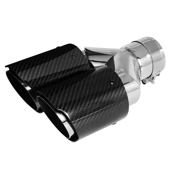 54mm Auspuffspitzen Auspuff Edelstahl und Glänzende Kohlefaser Auto Auspuff Endrohr, Einlass 2,1" Au