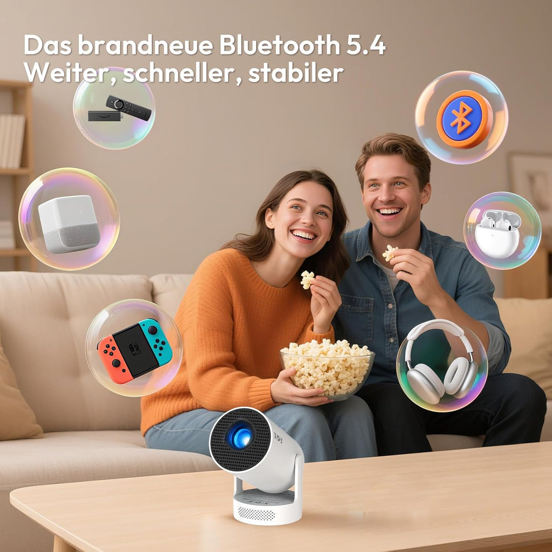 Beamer 4k 1080P 2025 Full HD Unterstützt Android 11, Gimbal 3s Aktualisierter Mini-Projektor 5G WiFi