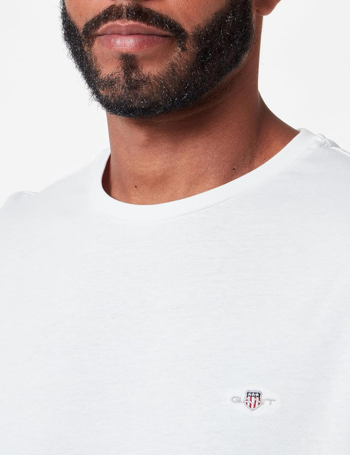 GANT Herren Reg Shield Ls T-Shirt S Eggshell, S Eggshell