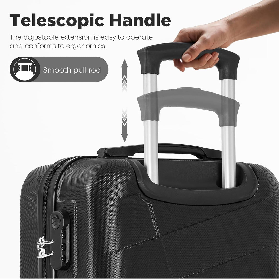 Koffer Suitcase, Kabinenkoffer, Trolley Reisekoffer, Handgepäck, Rollkoffer mit Zahlenschloss, 4 Rol