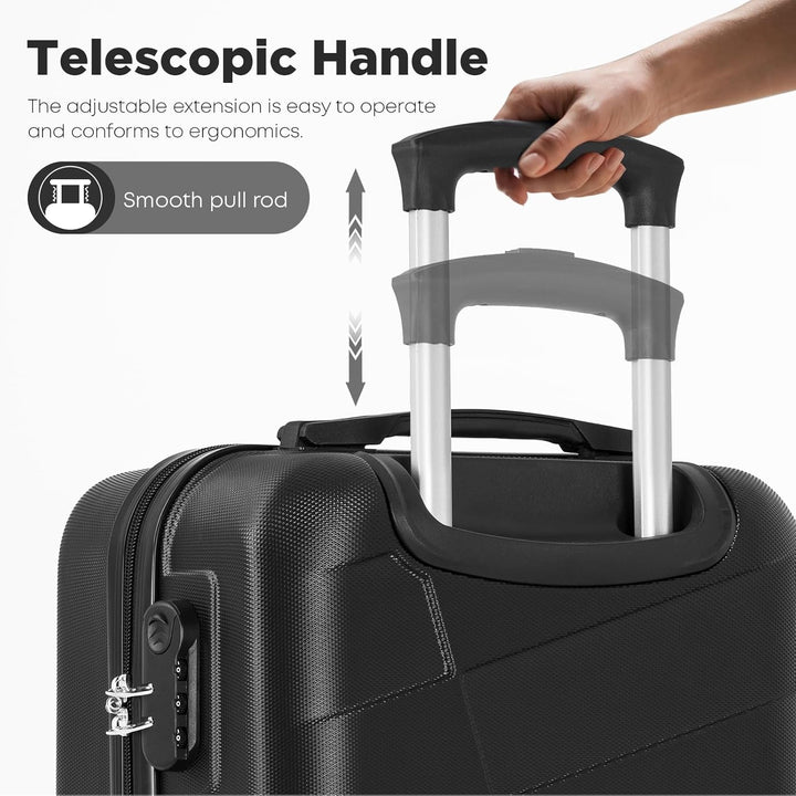Koffer Suitcase, Kabinenkoffer, Trolley Reisekoffer, Handgepäck, Rollkoffer mit Zahlenschloss, 4 Rol