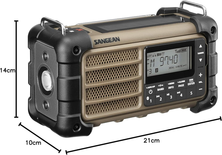 Sangean MMR-99 Outdoorradio UKW Notfallradio, Bluetooth® Solarpanel, spritzwassergeschützt, staubd