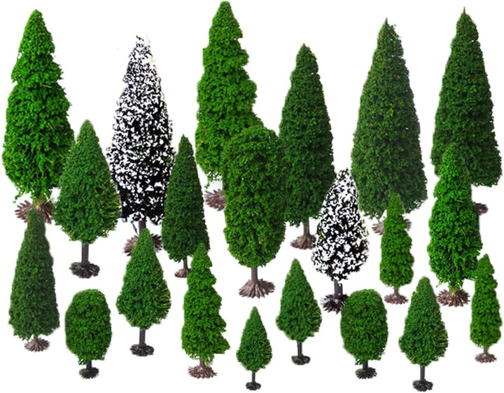 OrgMemory Modellbau Bäume, Mischwald Bäume, h0 Figuren, h0 Bäume, (19pcs, 5-15 cm), Tabletop Gelände
