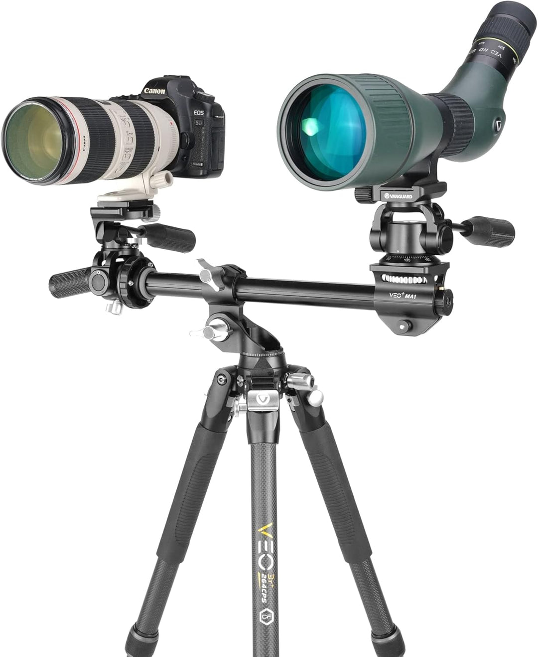 Vanguard Veo 3T+ 264CPS - Reisestativ mit umklappbarer Mittelsäule und 3-Wege-Kopf Carbon 26mm 3 Weg