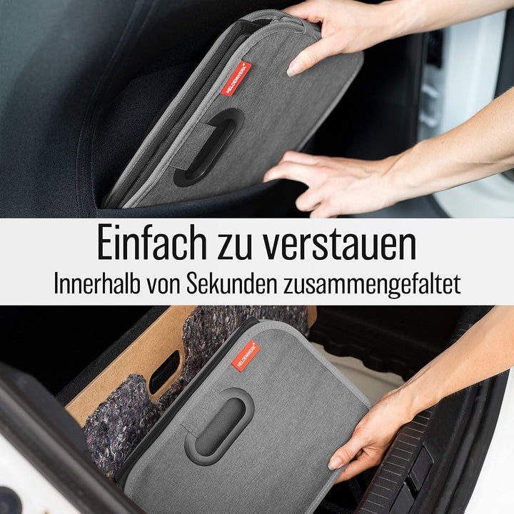 HELDENWERK Kofferraumtasche faltbar mit Anti-Rutsch-Klett - Kofferraum-Organizer, Auto Faltbox, Eink