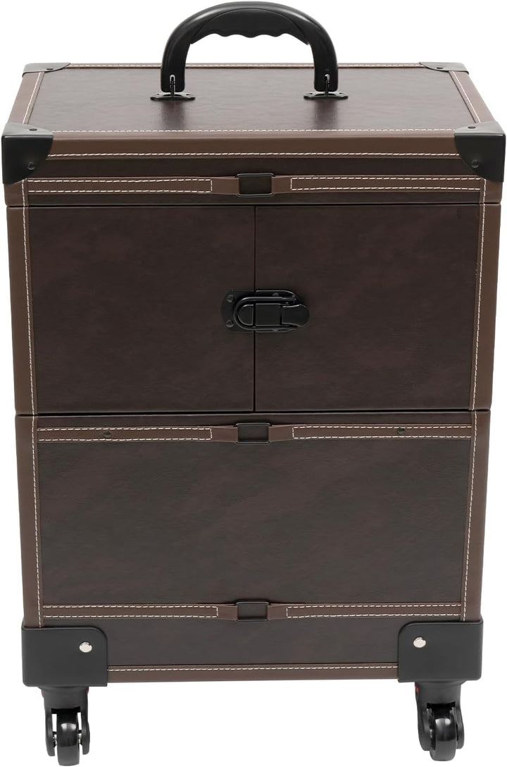 Professioneller Makeup-Koffer auf Rollen – Kosmetik-Trolley mit Herausnehmbaren Fächern, Wasserabwei