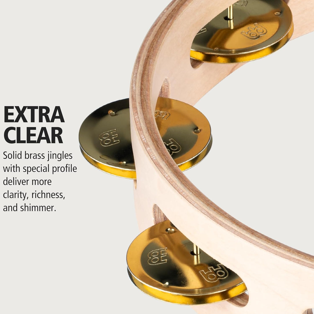 Meinl Percussion AE-MTA1B Tambourine, Artisan Edition, 25,4 cm (10 Zoll) Durchmesser, einreihig mit