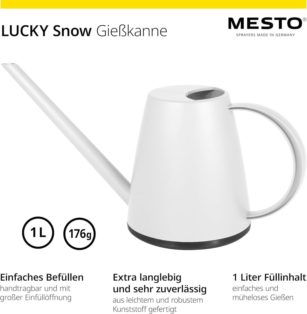 MESTO Giesskanne 1 L 1 Liter Giesskanne Weiss, 1 Liter Giesskanne Weiss