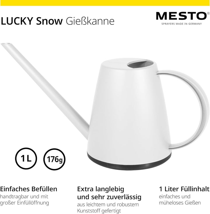 MESTO Giesskanne 1 L 1 Liter Giesskanne Weiss, 1 Liter Giesskanne Weiss
