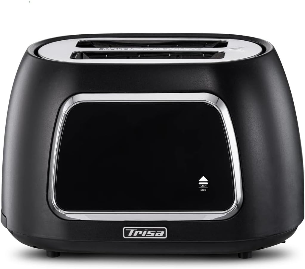 Trisa Toast IT! Digitaler Toaster 2 Scheiben 800W – Moderner Touchscreen Toaster mit Brötchenaufsatz