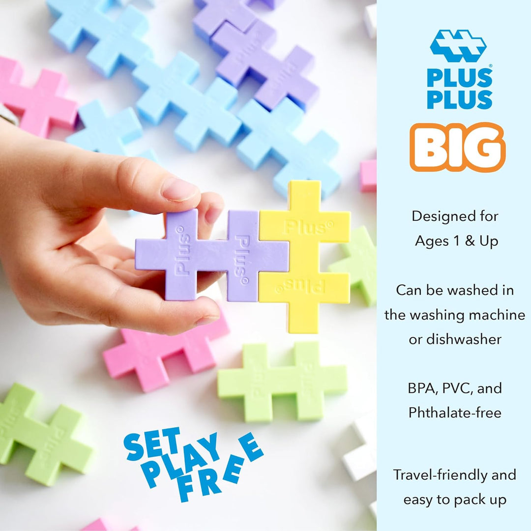 Plus-Plus 9603412 Kreativ-Bausteine, Big Pastell Set, Geniales Konstruktionsspielzeug, 100 Teile