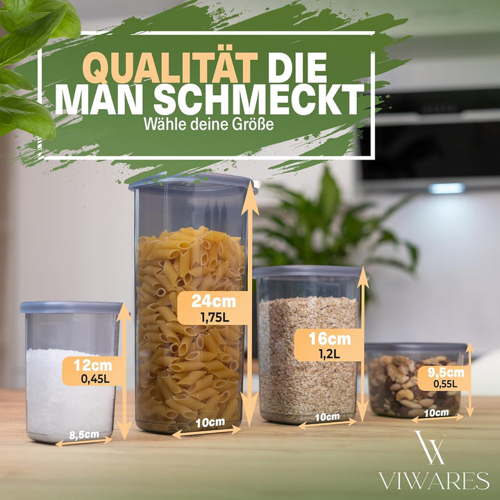 Viwares Vorratsdosen mit Deckel luftdicht - 36er Vorratsbehälter Set - Luftdichte Vorratsdosen für G