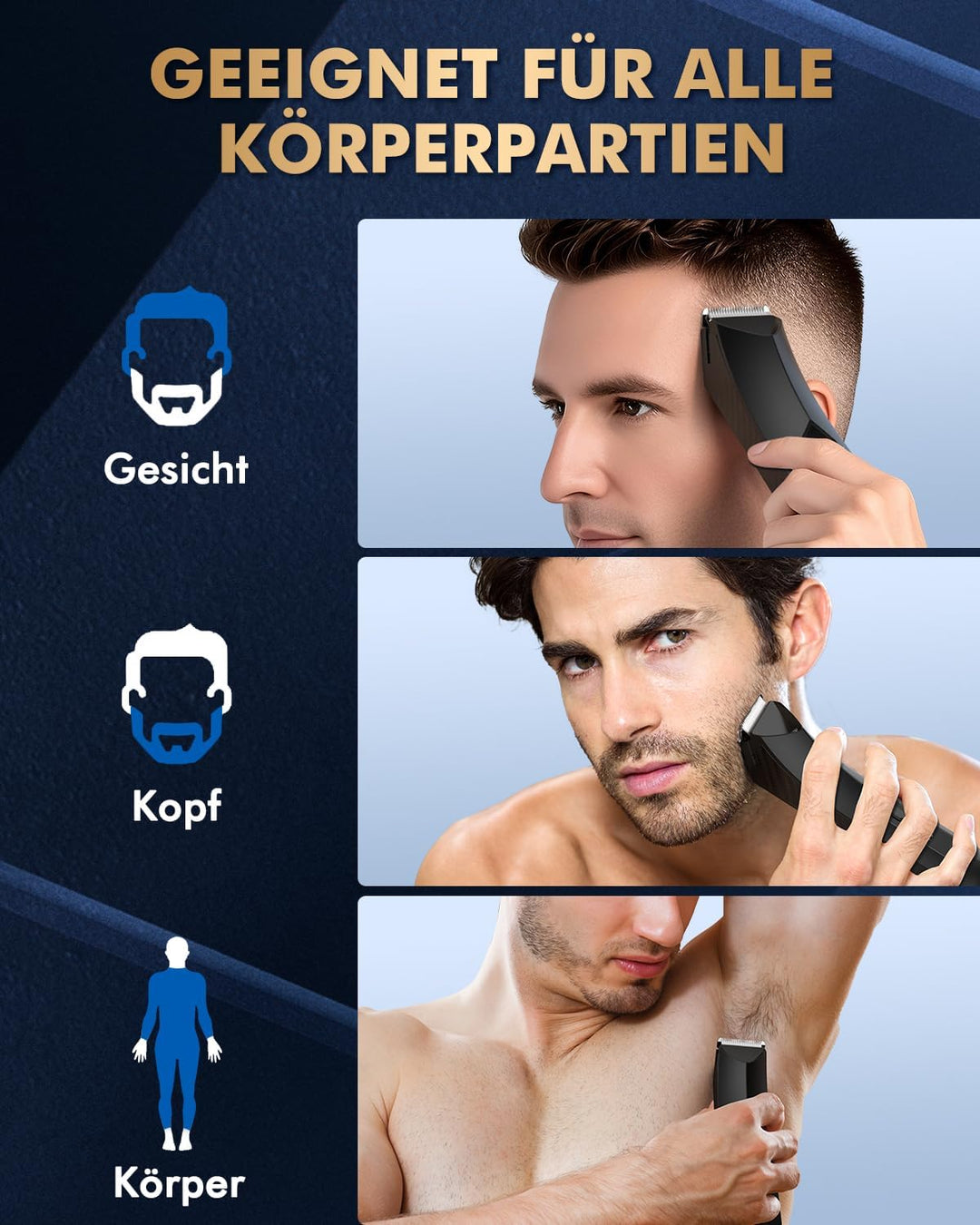 Intimrasierer Mann, Trimmer Herren für Männer mit 4 Kämmen,Rasierer Herren Intimbereich für private