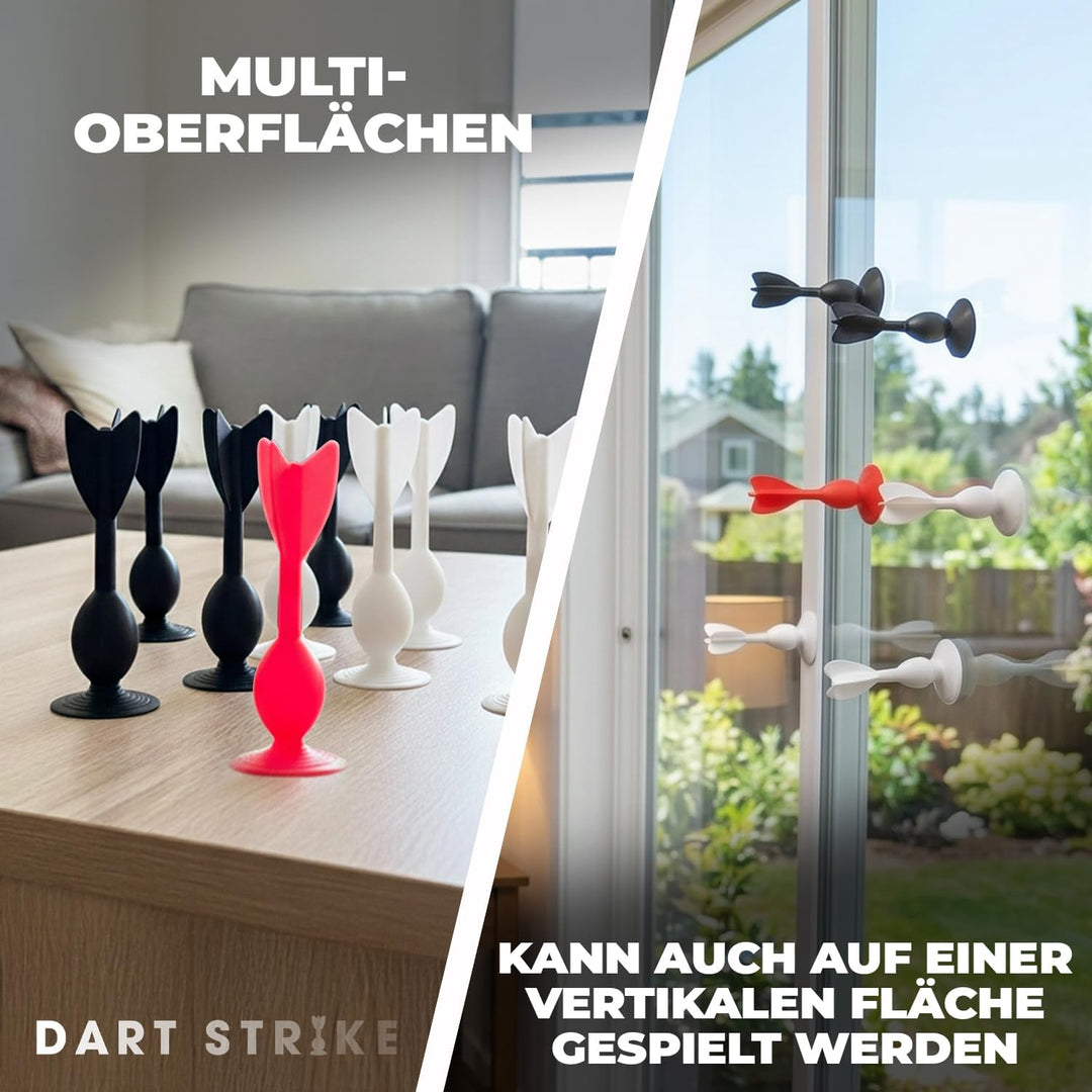 Dart Strike® | Mix Spiel Dart mit Saugnäpfen & Petanque | 11 Silicone Multi Surface Darts + Bag | Ki