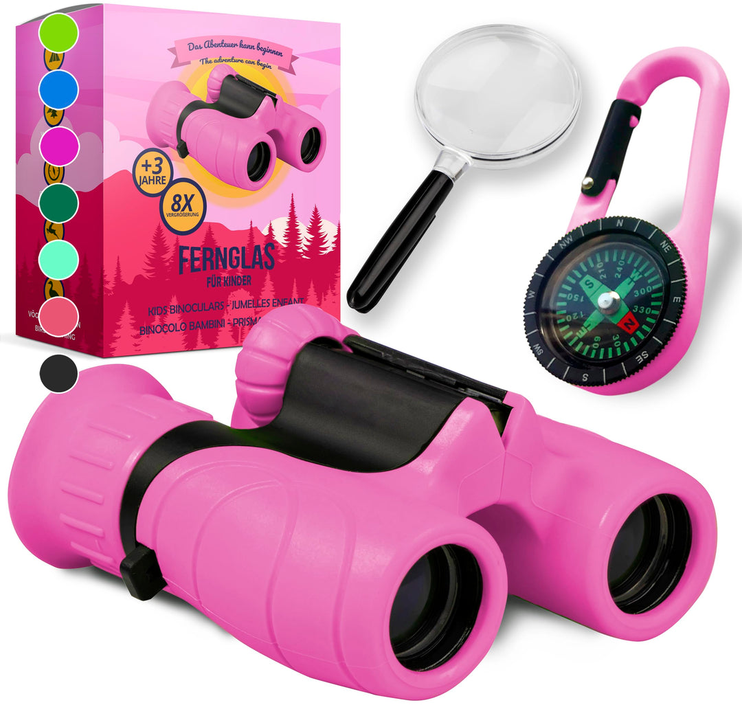 Fernglas für Kinder - Geschenk für kleine Jungen und Mädchen zu Weihnachten - Starke Vergrösserung 8