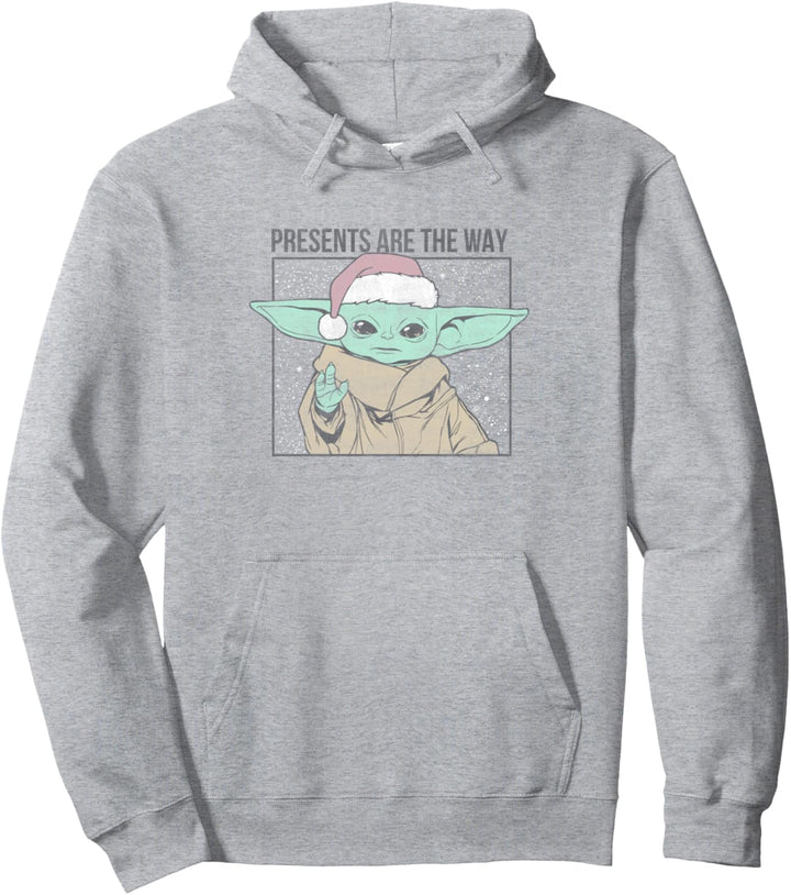 Star Wars The Mandalorian Child Holiday Presents Pullover Hoodie