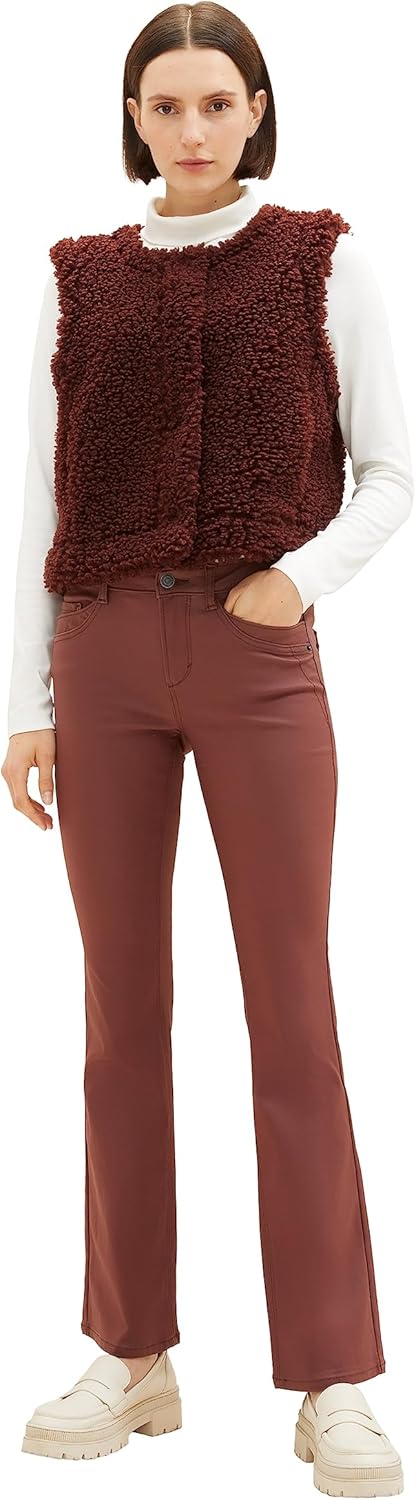 TOM TAILOR Damen Teddy Weste, 30337 - Raisin