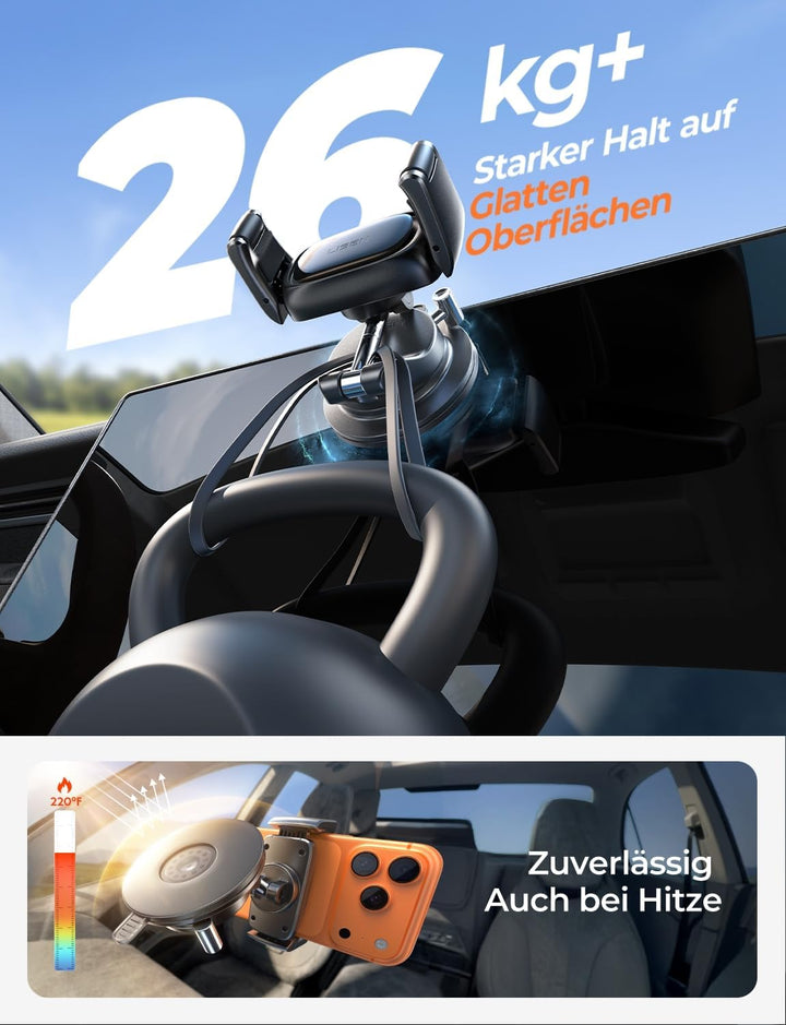 LISEN Vakuum Handyhalterung Auto - [Selbstanpassend] [Pionier-Design] Handyhalterung Auto mit Snapmo