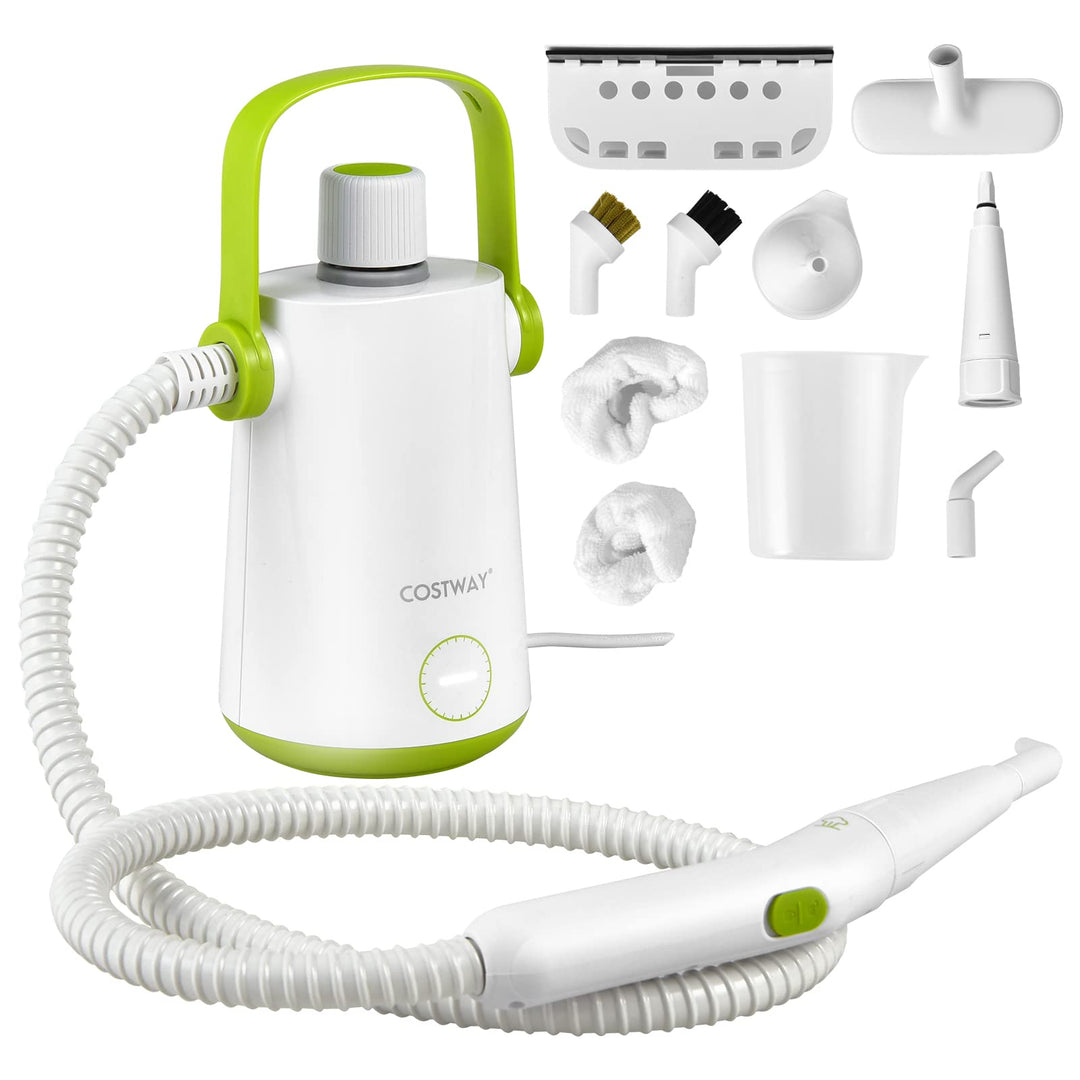 FANTASK 1000W Dampfreiniger Handgerät, 300 ml Wasserkapazität & 10 Zubehörsätze, Steamshot Steam Cle