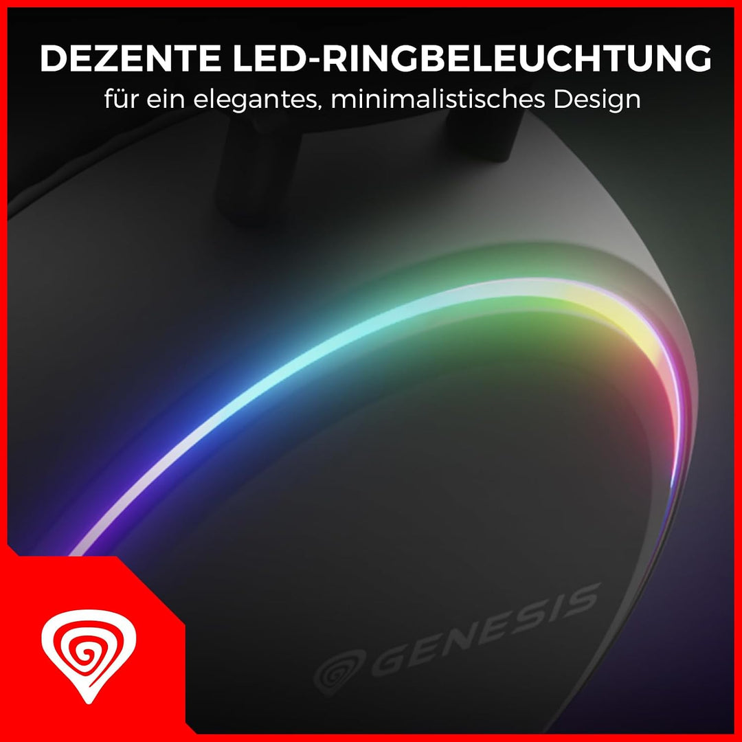 Genesis Neon 613 G2 Gaming Headset mit Mikrofon Schwarz, kabelgebundenes Over-Ear PC Headset, Gaming