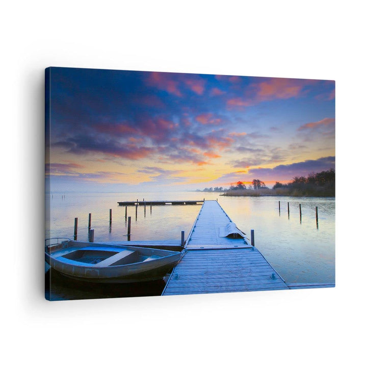 Bilder auf Leinwand Niederlande Natur Meer Sonnenuntergang Leinwandbild 70x50cm Wandbilder Dekoratio