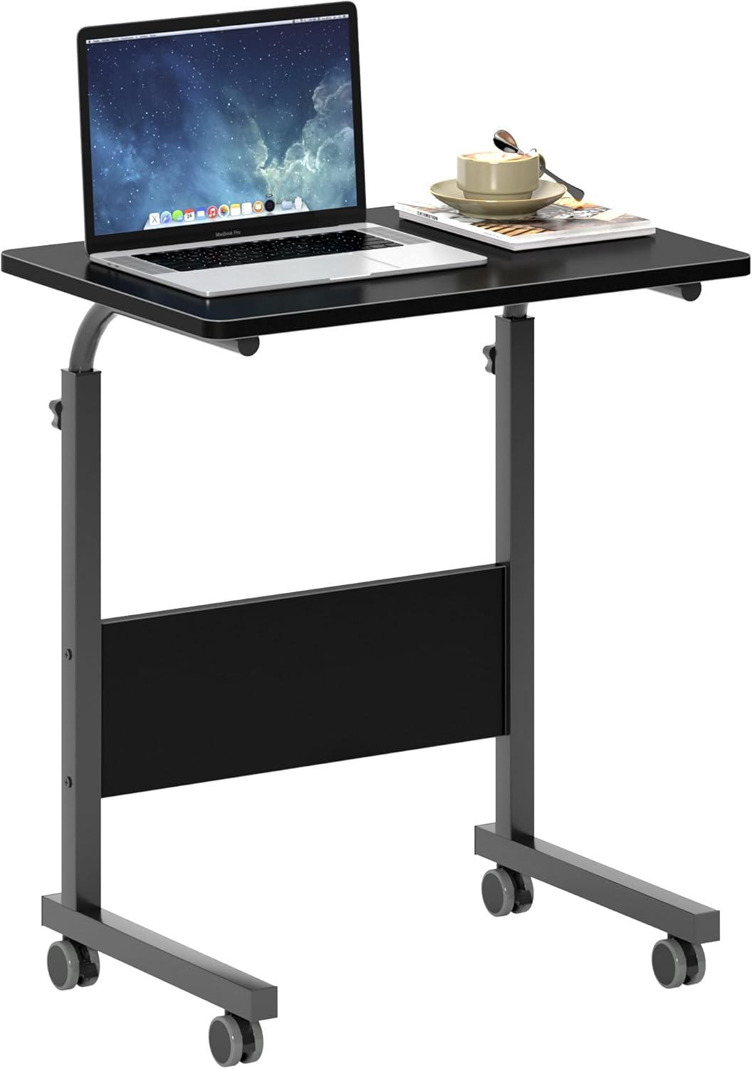 SogesHome Laptoptisch Beistelltisch PC Tisch Notebook Sofatisch Laptopständer mit Rollen,60x40CM,05#