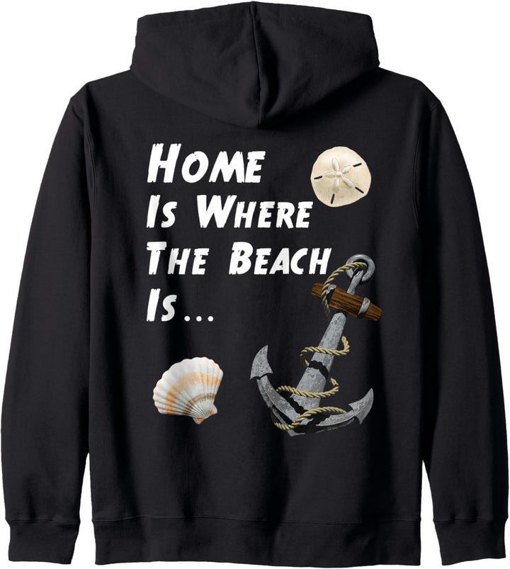 Zuhause ist wo der Strand nautisch ist Kapuzenjacke