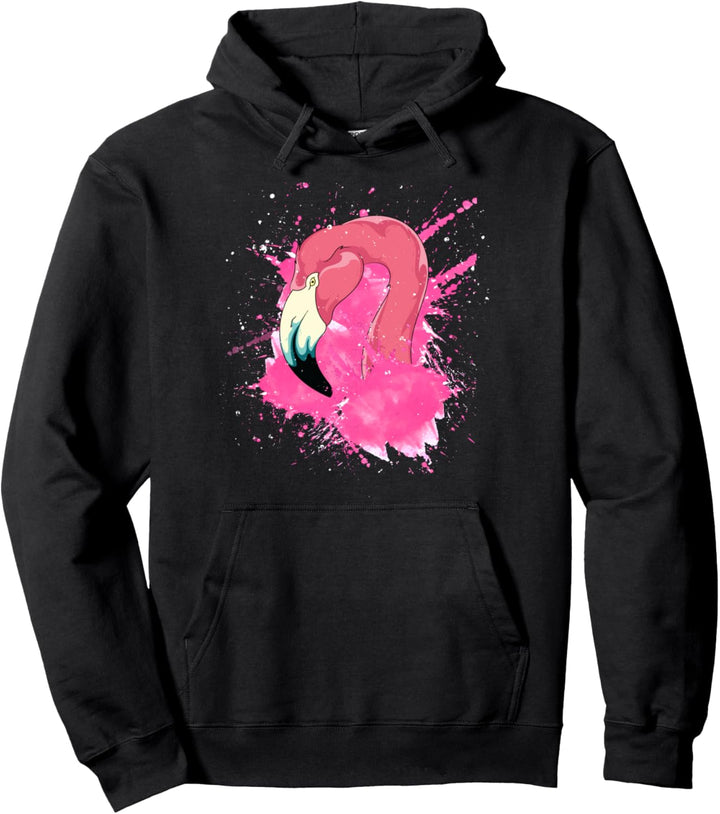 Exotisches Zoo Tier Tropischer Vogel Tiermotiv Flamingo Pullover Hoodie