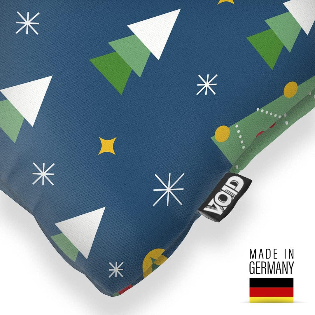 VOID Weihnachtsstern Bäume blau Kissenbezug Kissenhülle Sofakissen Kissen Deko Weihnachten Winter We