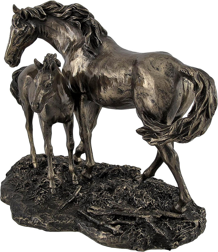 Things2Die4 Statue Wildpferde Stute und Fohlen bronziert
