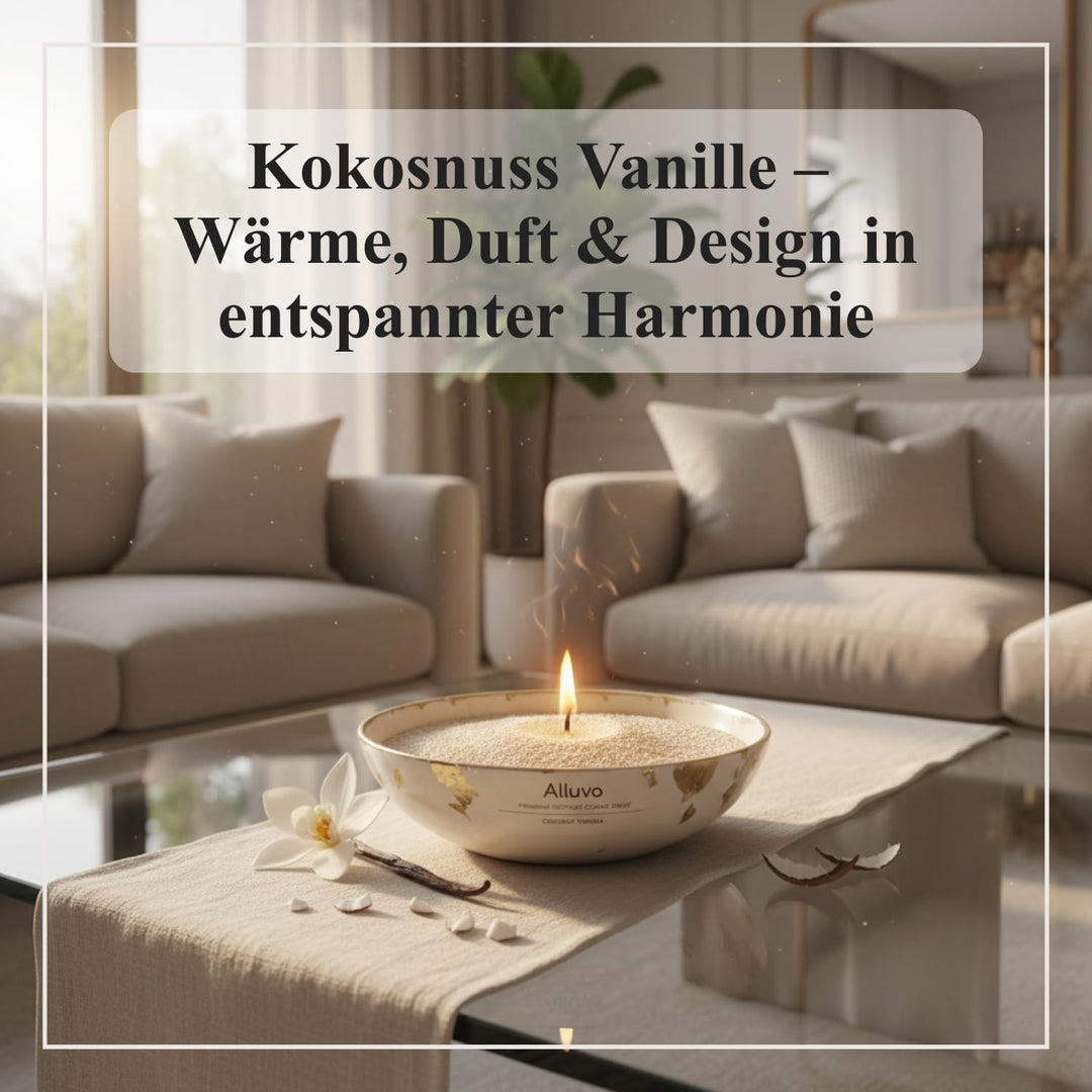Premium Kerzensand Vanille Kokosnuss 450 g, Duftkerzen-Sand beige inkl. 8 Dochte, pflanzenbasiertes,