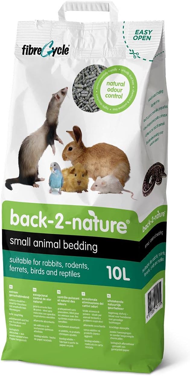 Back 2 Nature Einstreu & Streu (10l) – Hochabsorbierend, aus 99% Recyclingpapier, weich & sicher für