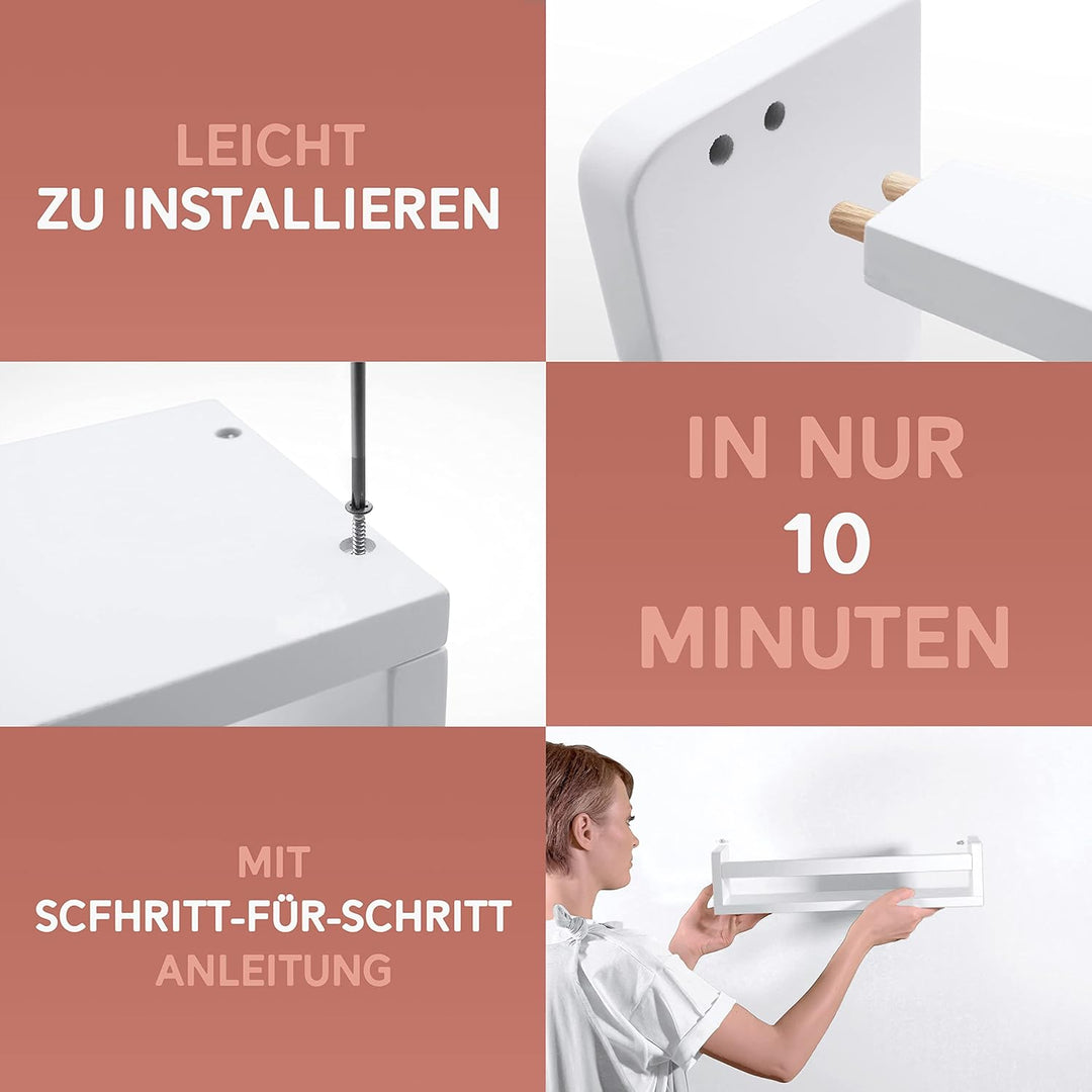 NATURE SUPPLIES Bücherregal Kinder, 3er-Set, Regal Kinderzimmer, Wandregal Kinderzimmer, ideal für B