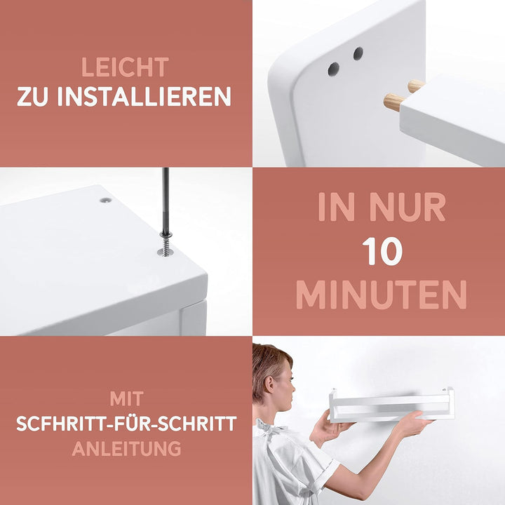 NATURE SUPPLIES Bücherregal Kinder, 3er-Set, Regal Kinderzimmer, Wandregal Kinderzimmer, ideal für B