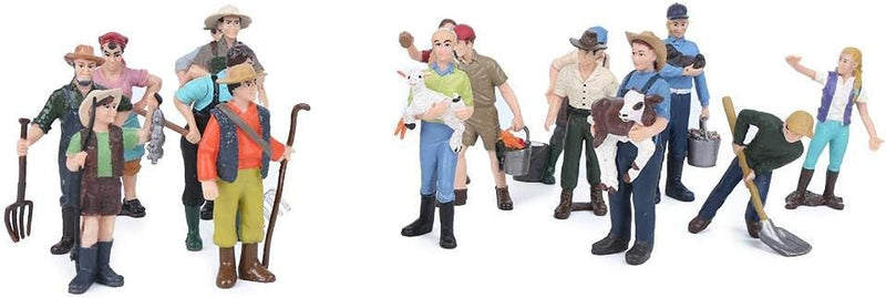 Zerodis 16pcs Farmfiguren, Miniatur-Bauernfiguren Pretend Farmfigur Farmspielzeugset für Kindergesch