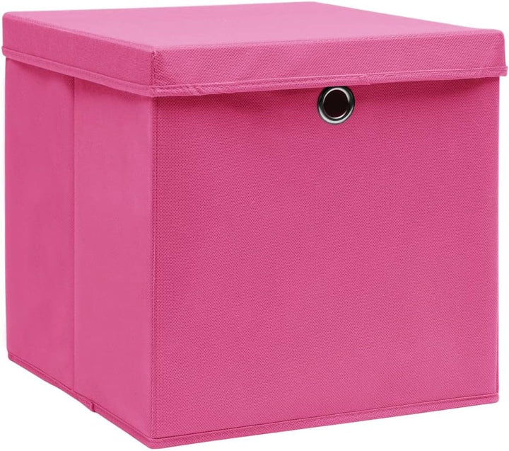 WIFESE 10 Stück Aufbewahrungsbox Mit Deckel 32X32X32 cm Faltbox Mit Fingerloch Storage Boxes Faltbar