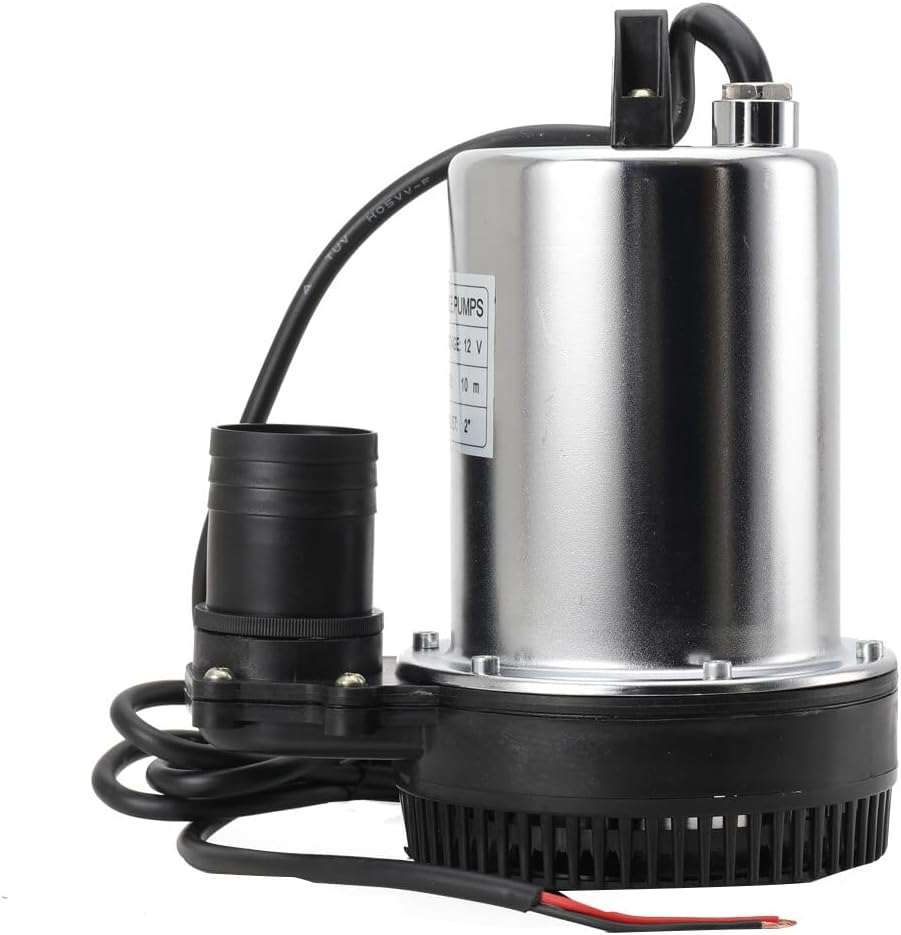 Tauchpumpe 12V, 160W Tauchwasserpumpe, Wasser Brunnenpumpe Eintauchtiefe von 0,5m-8m, Tauchpumpen Mi