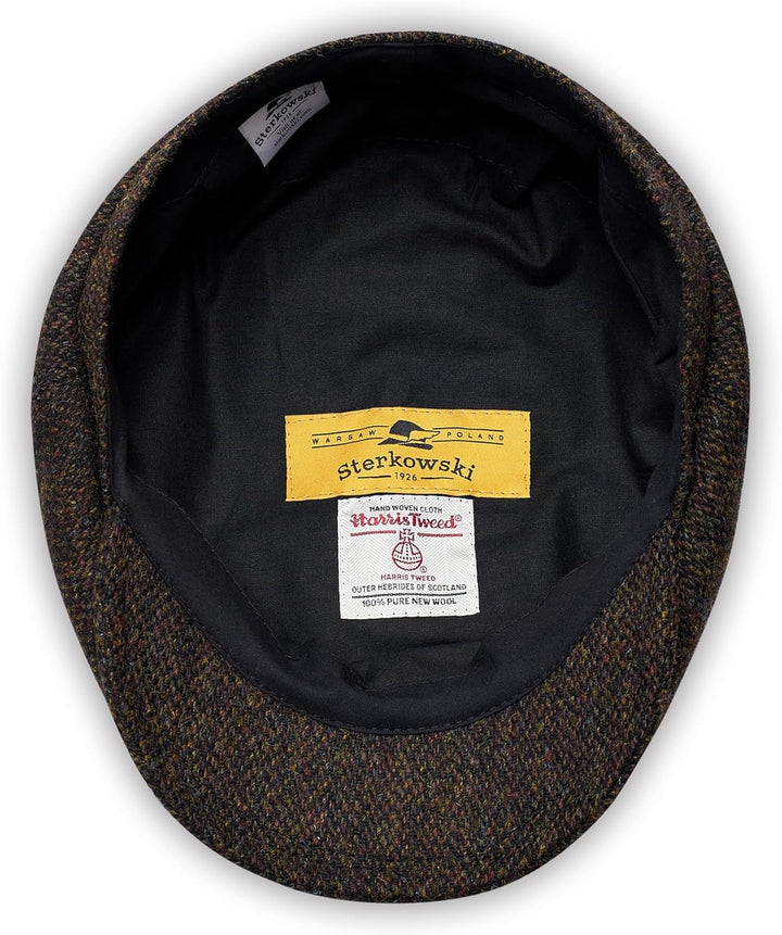 Sterkowski Shelby | 100% Harris Tweed Schiebermütze für Herren und Damen | Warm Elegant 8-Panel Zeit