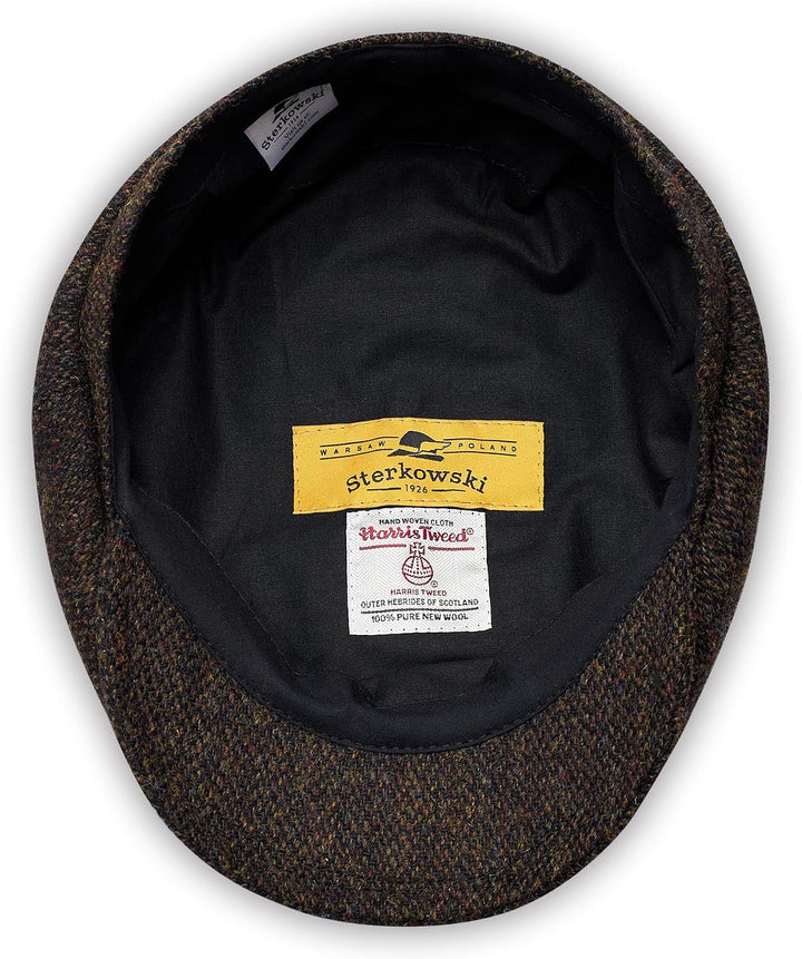 Sterkowski Shelby Mütze | Tweed Schiebermütze für Herren | Warm Elegant 100% Wolle Zeitungsjunge Kap