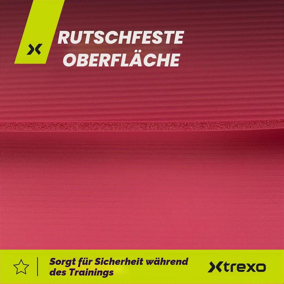 TREXO NBR Übungsmatte in Hellrosa 183 x 61 cm Material von aussergewöhnlicher Haltbarkeit und Flexib