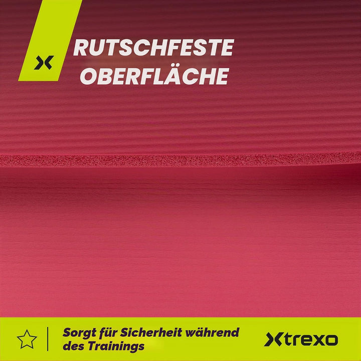 TREXO NBR Übungsmatte in Hellrosa 183 x 61 cm Material von aussergewöhnlicher Haltbarkeit und Flexib